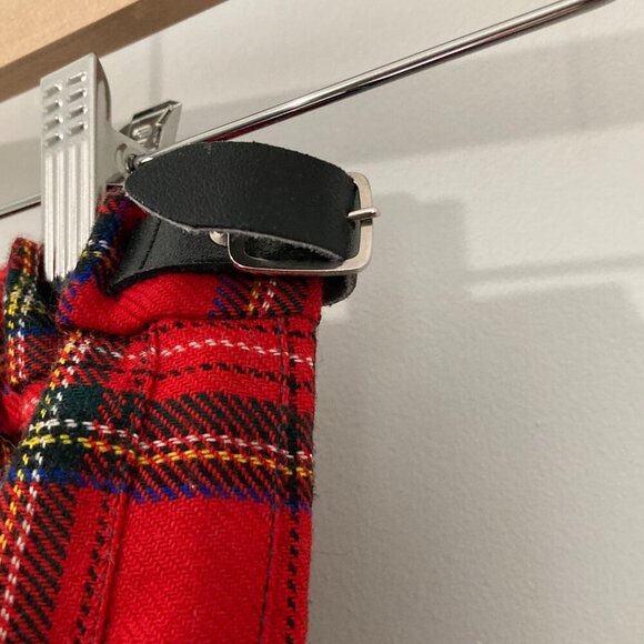 JAMES PRINGLE WEAVERS Kids Age 8 Tartan Red Black Skirt Girls Pleated Wool - Picture 11 of 12